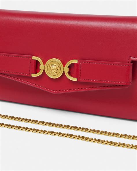 versace jeans red clutch